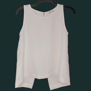 Madewell White Blouse Split Back Flowy Oversized XS Sleeveless